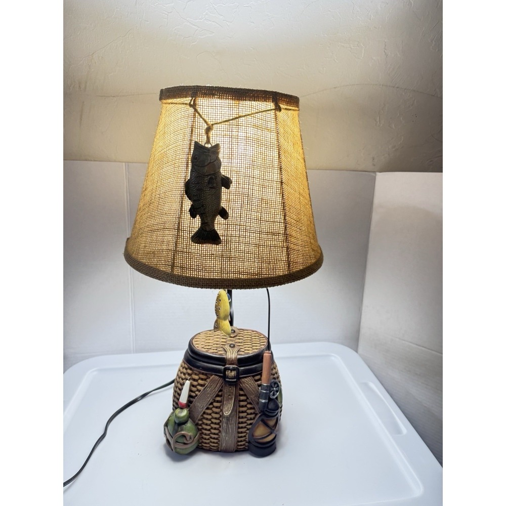 BLACK FOREST DECOR Fishing Creel Accent Lamp - Rustic Lodge Table Lamp 2016 - Picture 10 of 16